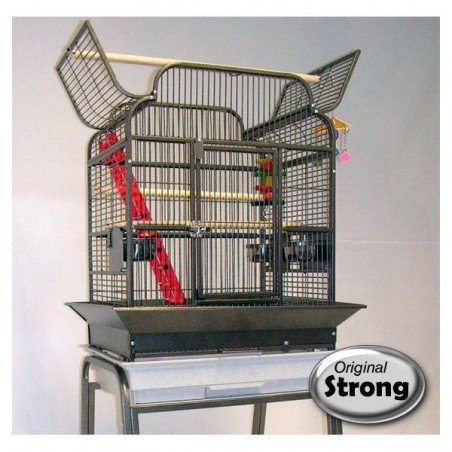 Grande cage à oiseaux en métal simple européenne ronde pour animal  domestique Villa à oiseaux d'intérieur ou d'extérieur Cage suspendue avec  support