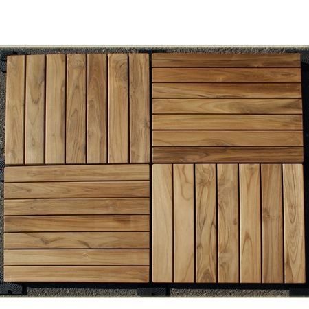 Caillebotis bois teck 50x50 cm