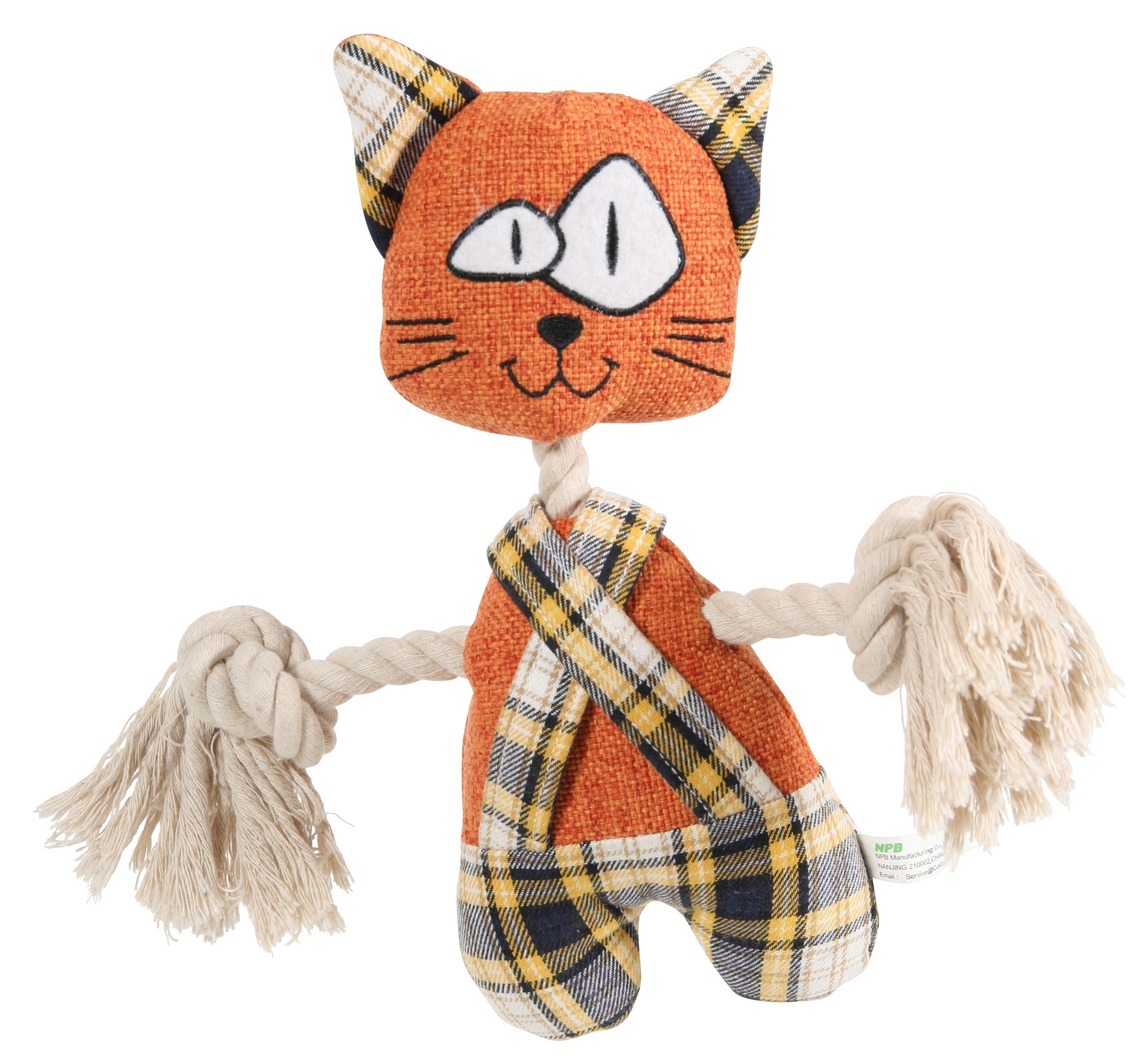 Jouet chien Tissu Corde Chat 25 cm