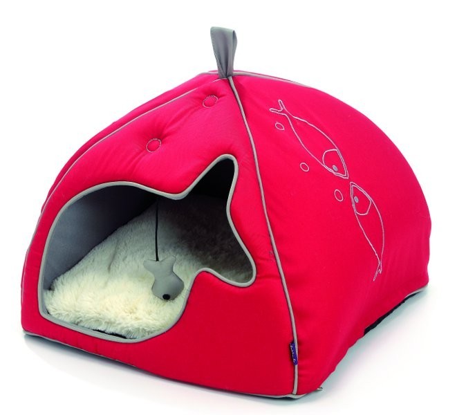 Dôme pour chat Cottage, Couleur: Rouge