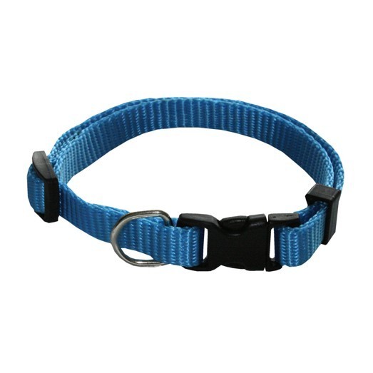 Collier pour chien nylon uni réglable Rex, Couleur: Bleu, Taille: 1.5 x 45 cm