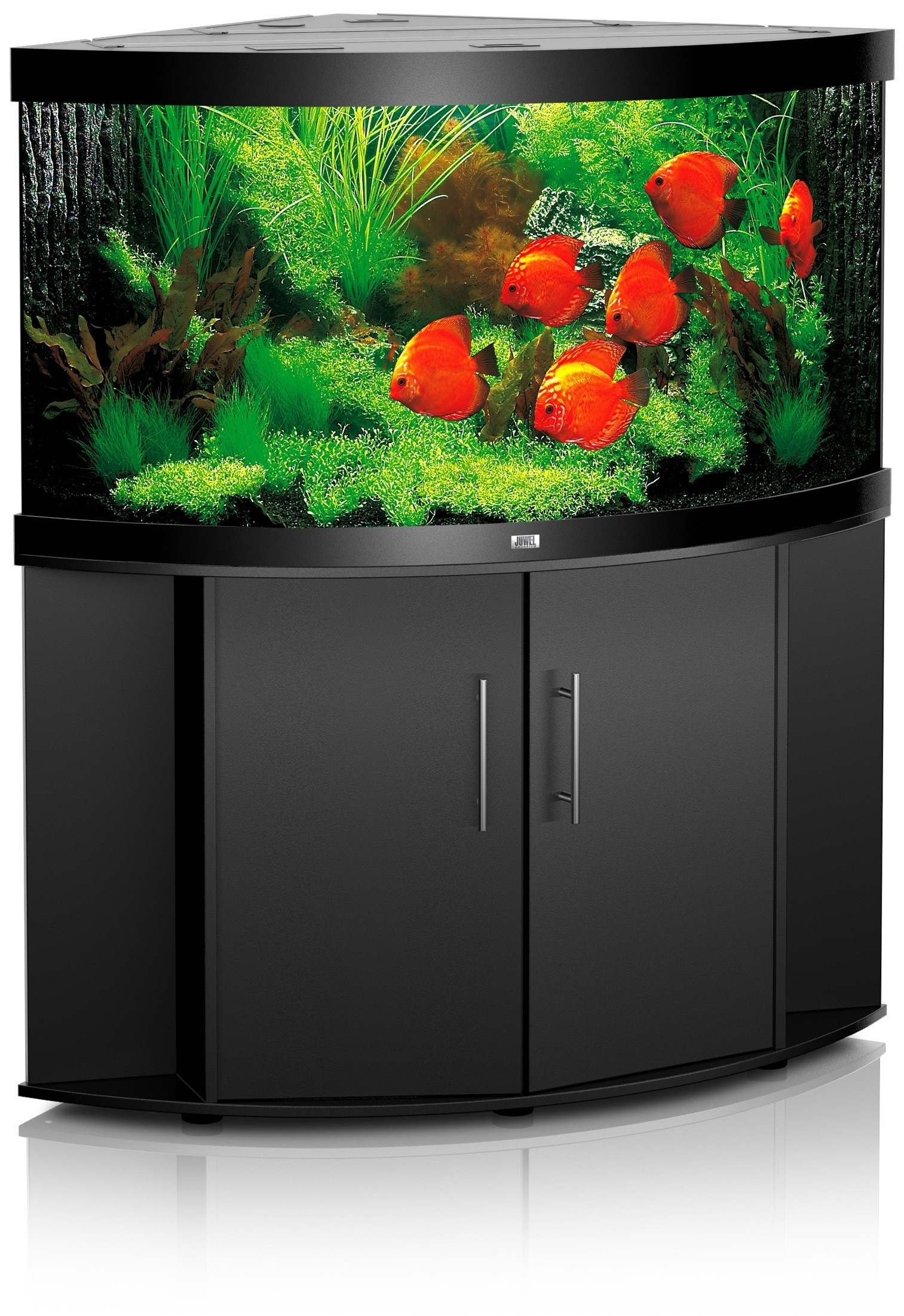 Aquarium d'angle Trigon 190 noir + meuble