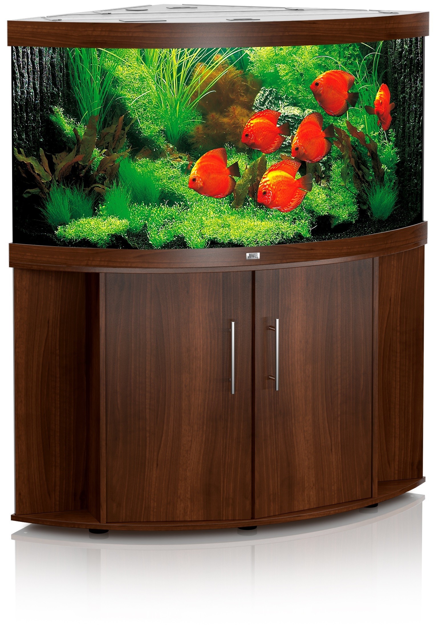 Aquarium d'angle Trigon 350 brun + meuble