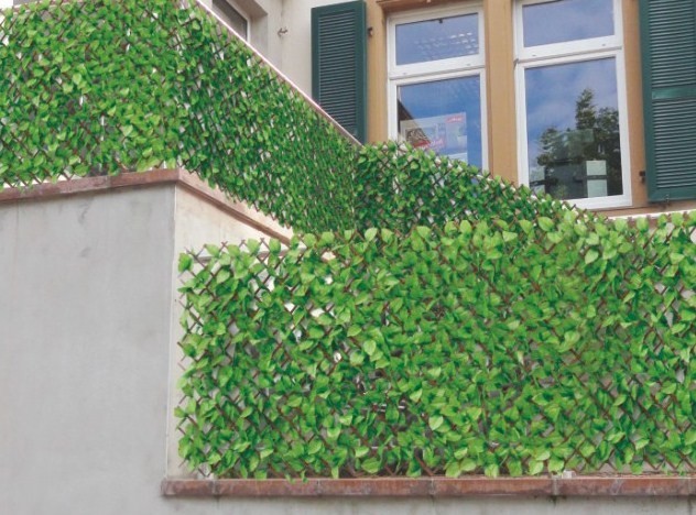 Brise-vue treillis feuilles de rosier 1x2 m