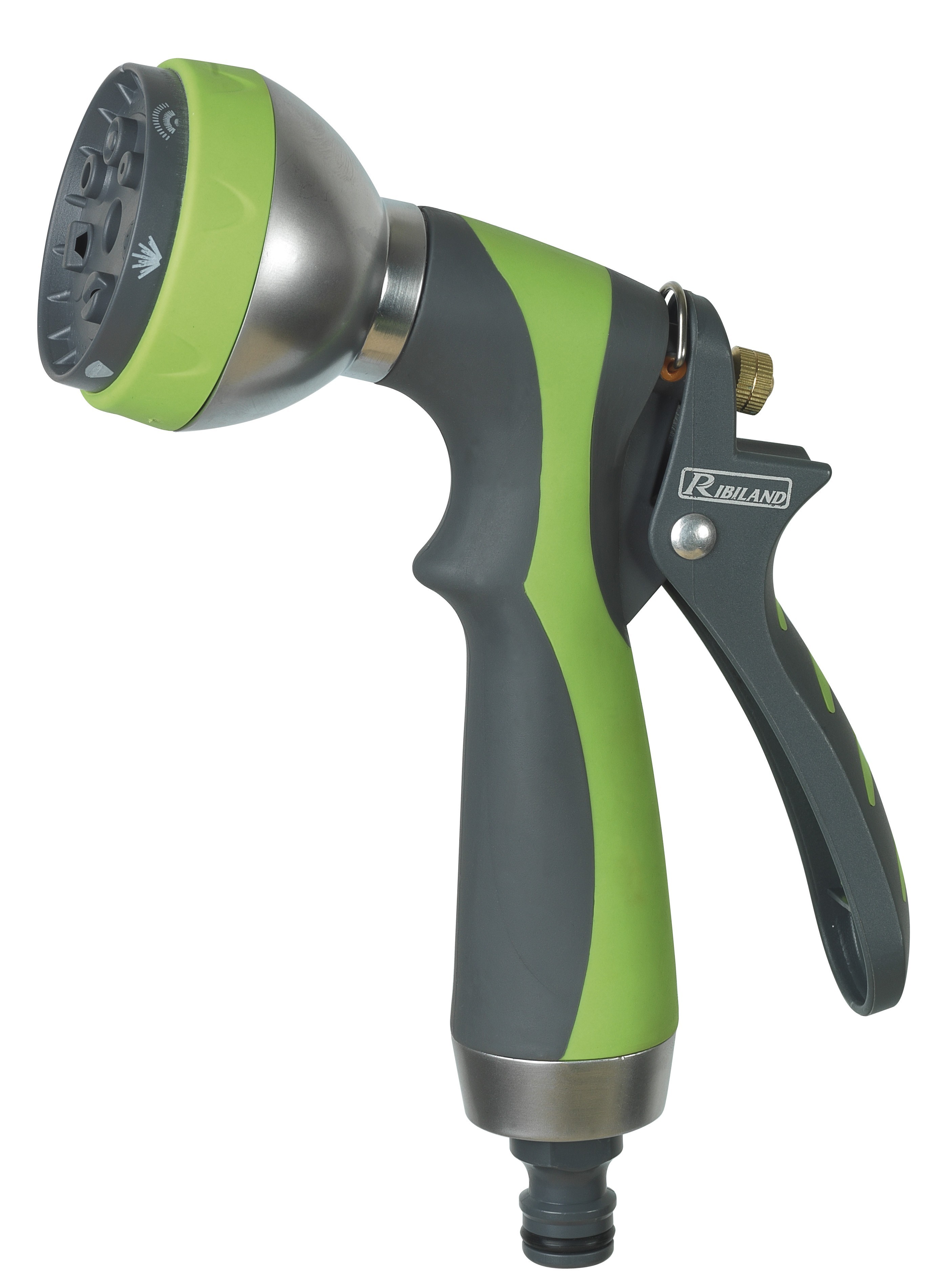 Pistolet d'arrosage tri-matière avec pomme multi-jets
