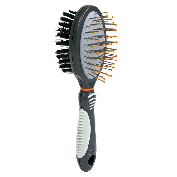 Brosse plastique double-face chien/chat, Dimensions: 6 × 23 cm