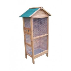 Cage à oiseaux bois teinté Ht. 158 cm