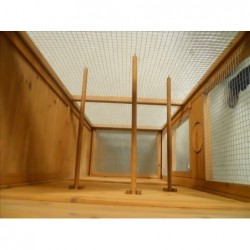 Cage à oiseaux bois teinté Ht. 158 cm