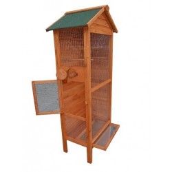 Cage à oiseaux bois teinté Ht. 158 cm
