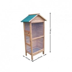 Cage à oiseaux bois teinté Ht. 158 cm