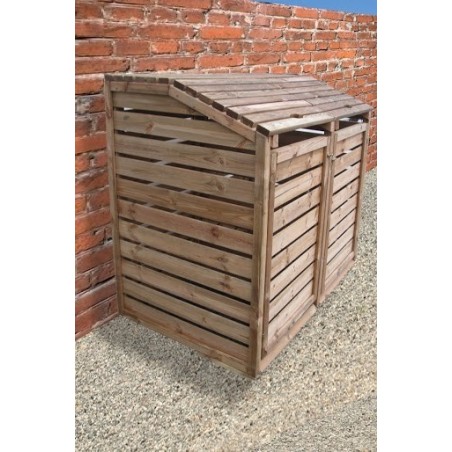 Cache poubelle double en bois Garden Duo L150xP89xH120cm