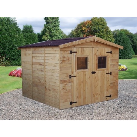 Abri de Jardin en Bois Cabane de Jardin Extérieur Double Portes