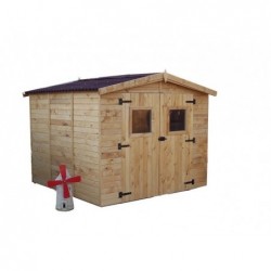 Abri double porte bois 16mm - 7.2 m²