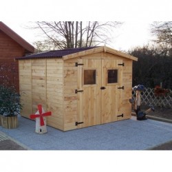 Abri double porte bois 16mm - 7.2 m²