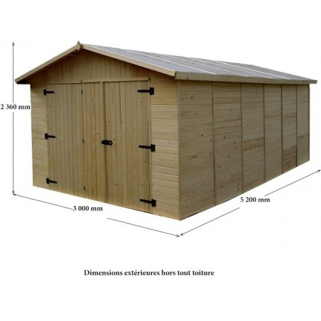 Garage panneau bois 16mm - 15.6 m²