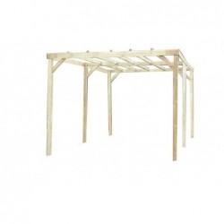 Carport toit plat sans couverture 3x5 m