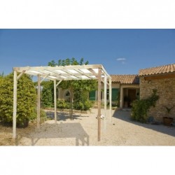Carport toit plat sans couverture 3x5 m