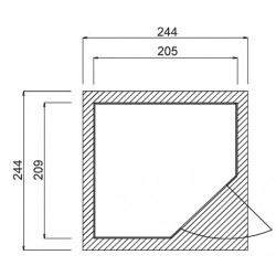 Abri d'angle Quinta Weka 21mm - 5.95m² Abri d'angle Quinta Weka 21mm - 5.95m²