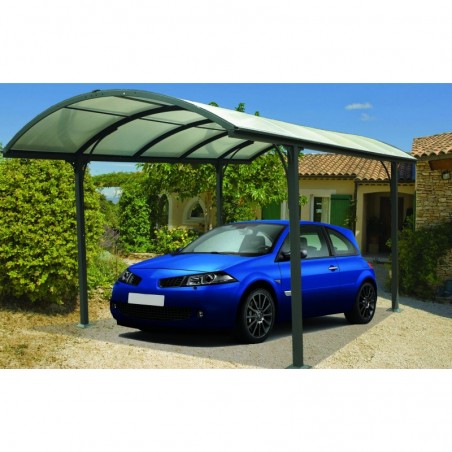 Carport aluminium toit 1/2 rond gris anthracite