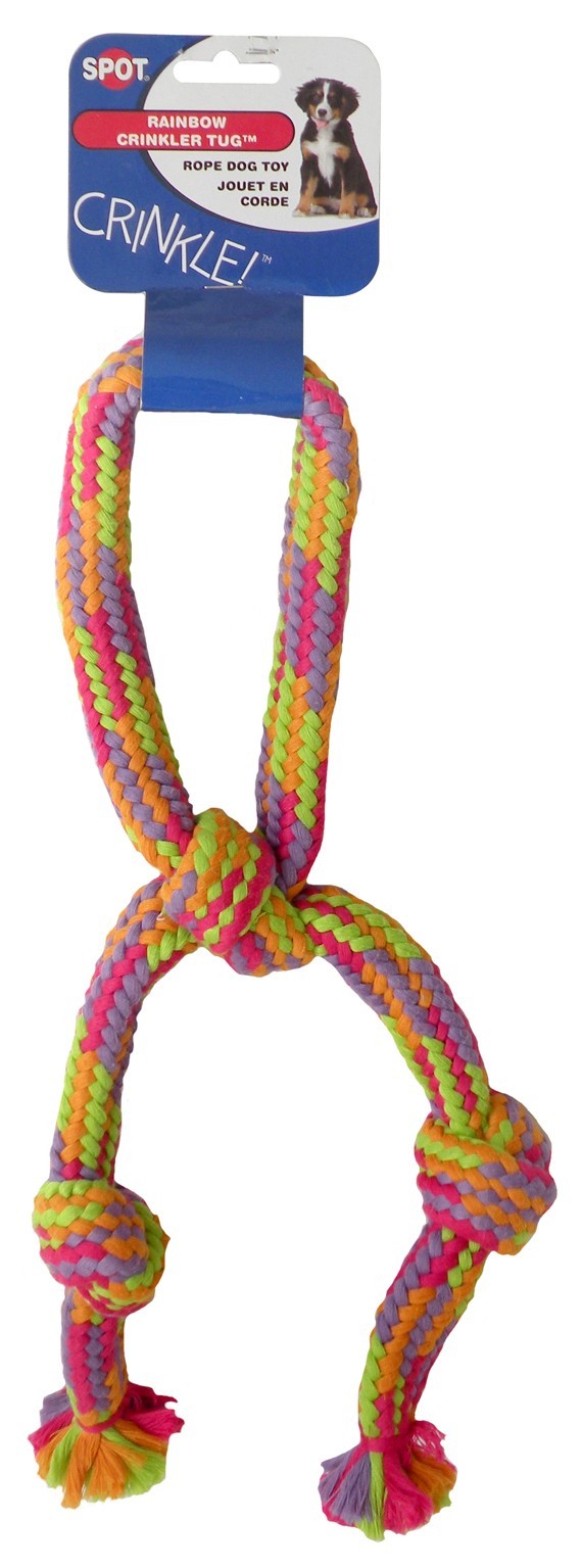 Jouet chien corde crinkler