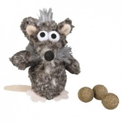 Jouet chien: Rat avec balles catnip 11cm