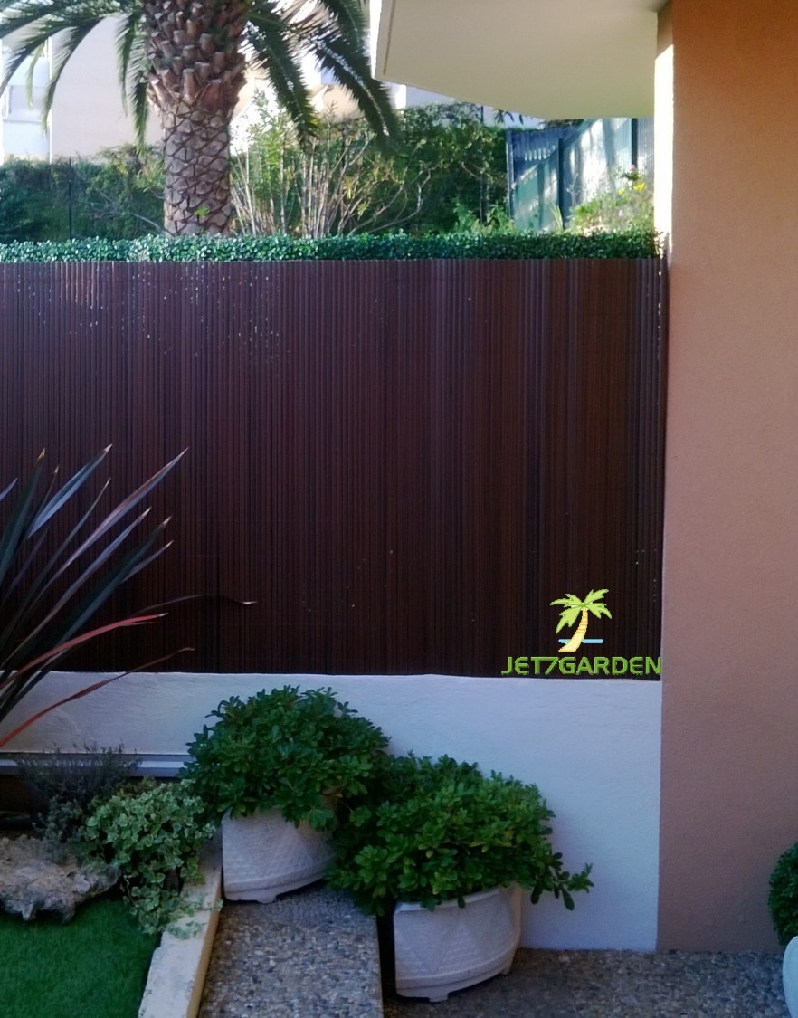 Canisse PVC Double Face Noyer, Variante: Ht.1.8 x Lg.3 m