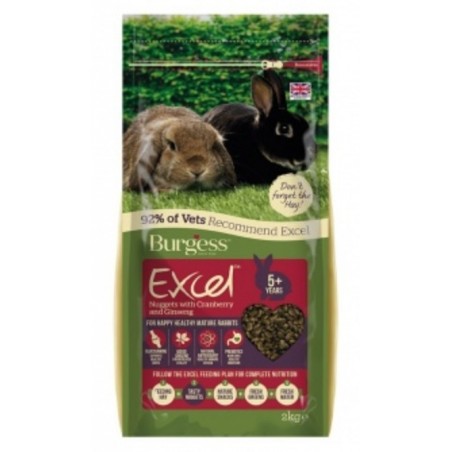 Excel Rabbit Mature Cranberry Ginseng 2Kg Burgess
