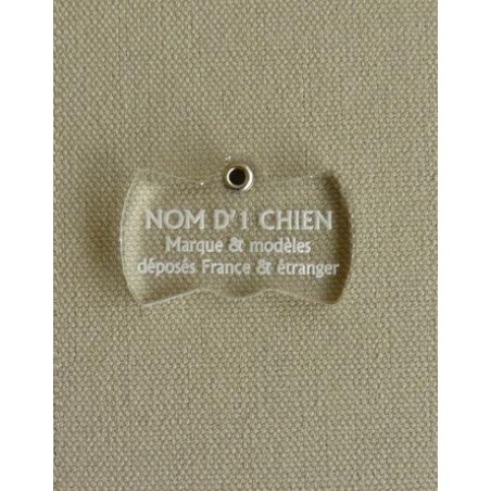 Medaille pour chien transparente noeud papillon