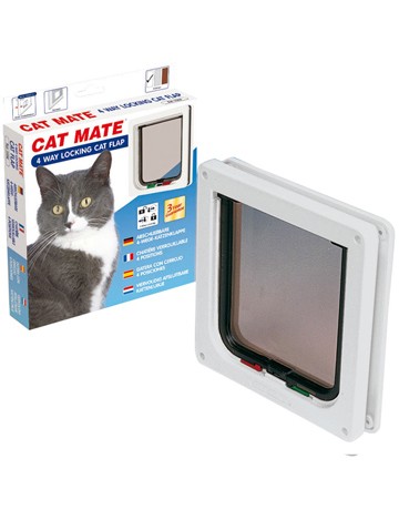 Chatiere Cat Mate verrouillable 4 positions, Couleur: Blanche