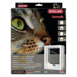 Chatiere porte bois à 4 positions avec tunnel Chatiere porte bois à 4 positions avec tunnel