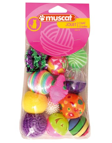 Jouet Chat : Balles fantaisie X12
