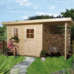 Abri de jardin bois 28 mm avec lieu de stockage