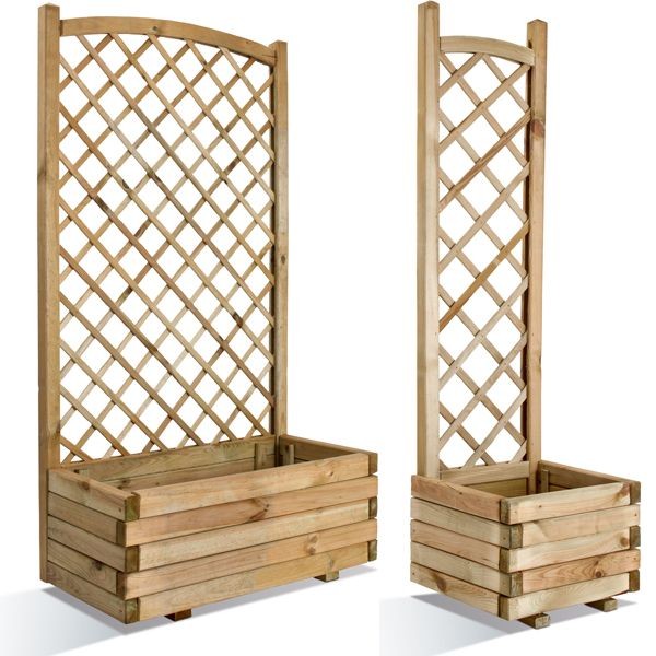 Bac en bois LIERRE Arc + Treillage, Taille: Volume 80 - 64.5 litres