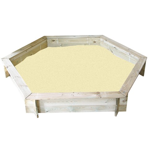 Bac à sable hexagonal + couvercle 180cm - Pin traité FSC